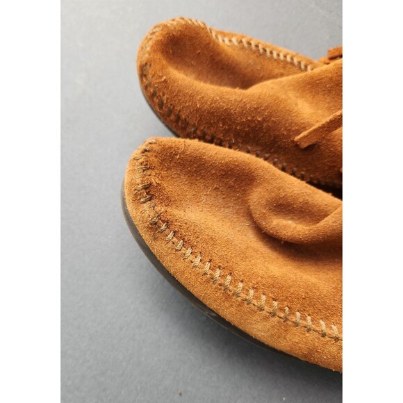 Women's Boot Size 10 Minnetonka Moccasin 1632 Brown Suede 3 Layer Tiered Fringe - Picture 8 of 8